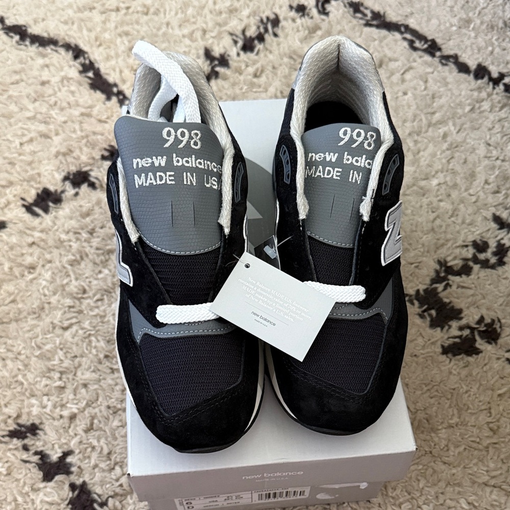 New Balance 998 Black and Gray Sneakers